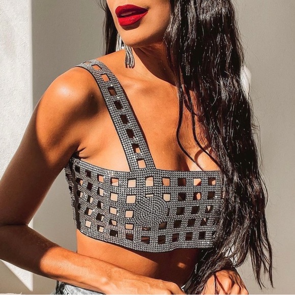 Zara Tops - Rhinestone Crop Top ✨